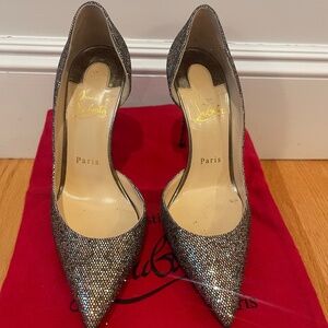 CHRISTIAN LOUBTIN, IRIZA 100MM GLITTER REGINA / SPEC OXY, SIZE 36.5